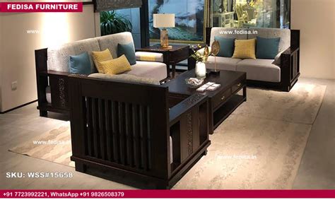 Different Types Of Wooden Sofa Sets Large Wooden Sofa & Table Set ...