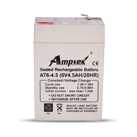 Amptek 6V 4.5Ah Rechargeable Sealed Lead Acid Battery : Amazon.in ...