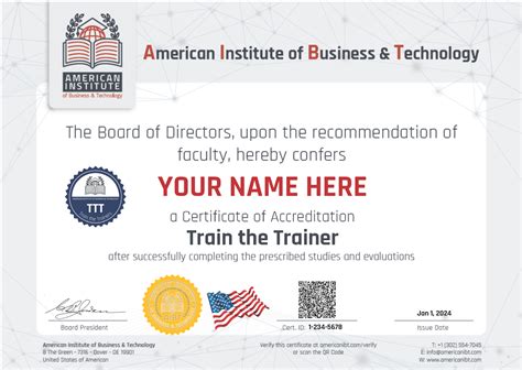 Train the Trainer (TTT) - American Institute of Business & Technology