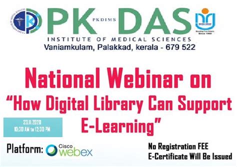 National Webinar on "How Digital Library can Support e-Learning”,Date ...