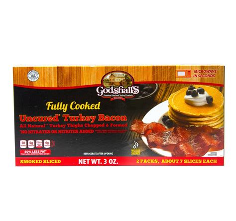 Uncured Fully Cooked Turkey Bacon 12/3oz