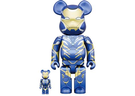 BE@RBRICK IRON MAN MARK 85 100％ & 400％AJ1 Dark Marina Blue 28.5