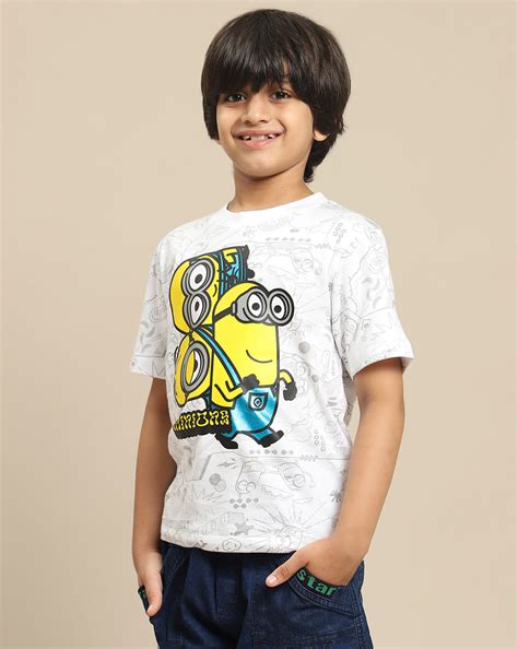 Minions Printed Regular Fit Tshirt For Boys – Kidsville