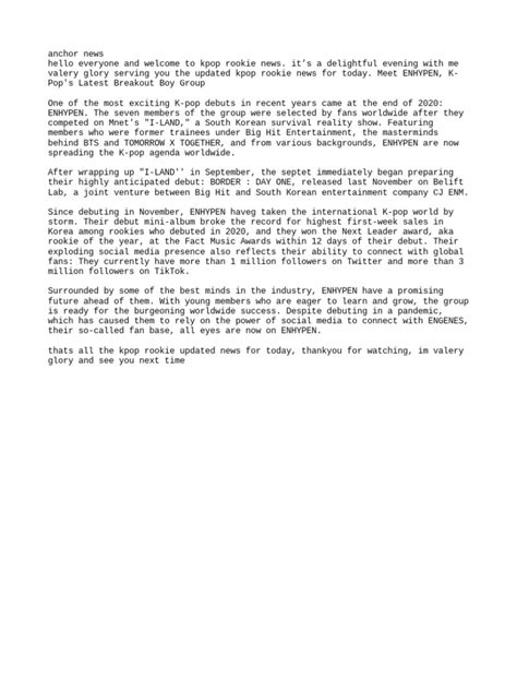 Image result for BBC News Script Example