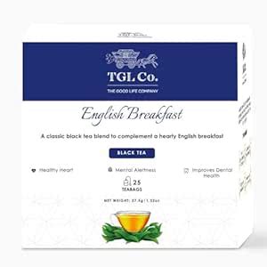 TGL Co. English Breakfast Dust Tea Bags (25 Tea Bags) Pack of 4 ...