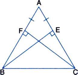 E and F are respectively the mid-points of equal sides AB and AC of ∆ ...