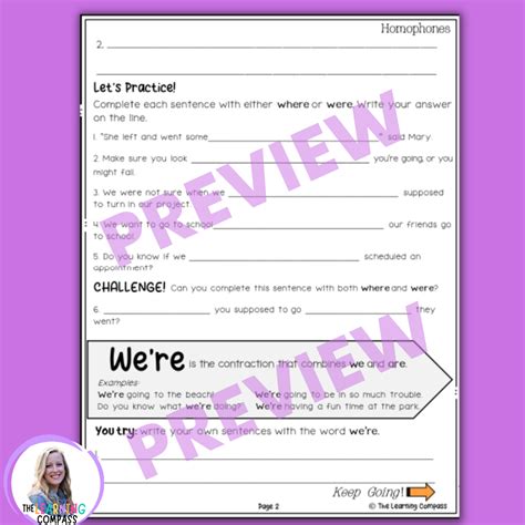 Where, Were, We're, Wear Guided Practice | Homophones | Made By Teachers