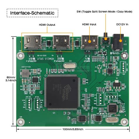 4K HDMI Screen Splitter 1 in 2 Out for Dual Monitors Duplicate/Left an ...