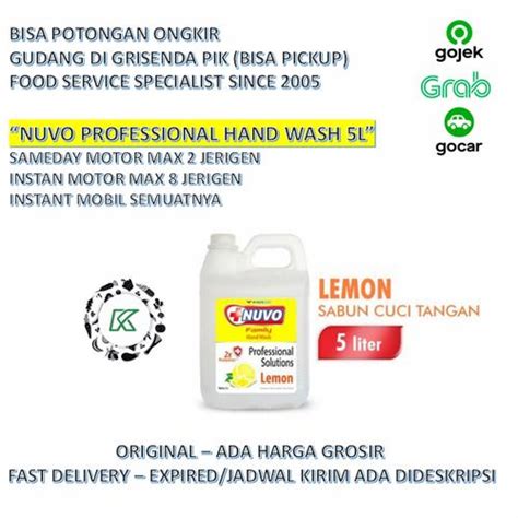 Jual Nuvo Hand Soap Professional Sabun Cuci Tangan Lemon 5L Jerigen ...