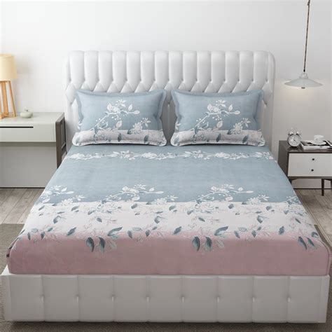 FRESH FROM LOOM Bedsheet Microfiber for Double Bed King Size | Floral ...