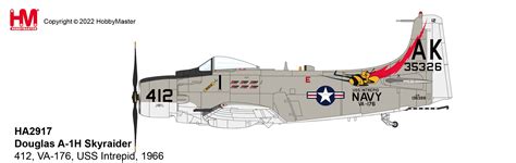 Douglas A-1H Skyraider 412, VA-176, USS Intrepid, 1966