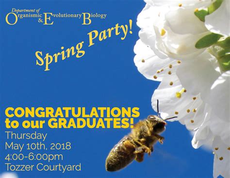 OEB 2018 Spring Celebration | Department of Organismic and Evolutionary ...