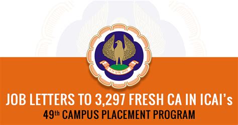 Job Letters to 3,297 Fresh CA in ICAI’s 49th Campus Placement Program