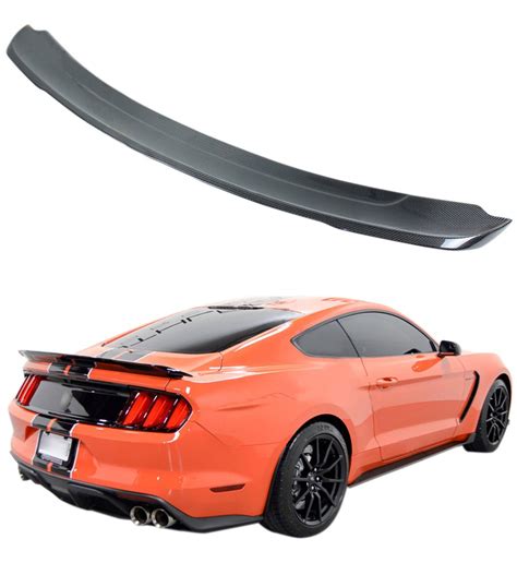 Carbon Fiber Rear Spoiler Wing for 2015-2020 Ford Mustang S550 GT GT350 350R Track Pack Style ...