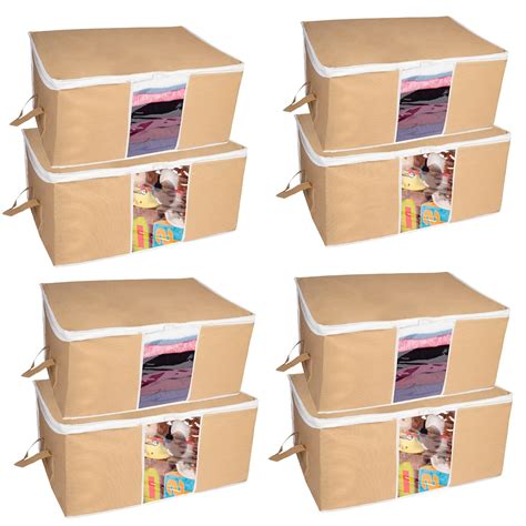 Homestrap™ Big Underbed Storage Bag/Storage Organiser - Beige - Set of ...