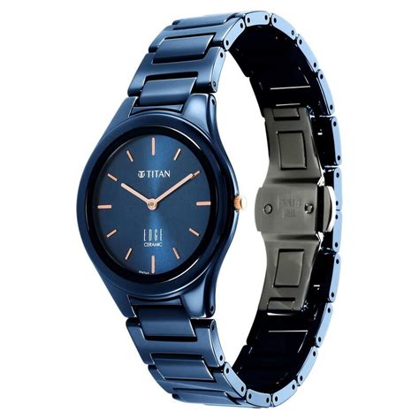 Buy Online Titan Edge Ceramic Quartz in Atlantic Blue Dial Watch for ...
