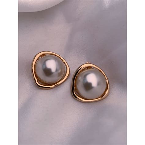 Buy I Jewels Latest Fashion Stylish Lightweight Pearl Drop Chunky Stud ...
