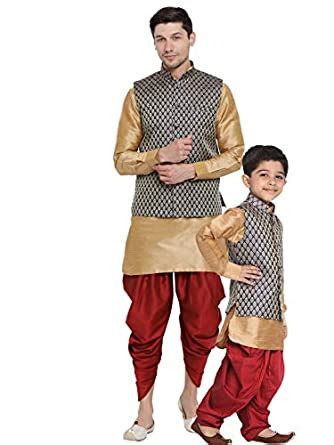 Buy VASTRAMAY Cotton Silk Blend Regular Kurta Set ...