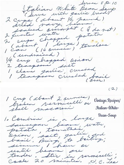 Italian White Bean Soup - vintage.recipes