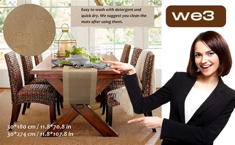 Buy we3 Table Runner Washable Vinyl Brown Table Runner For Kitchen ...