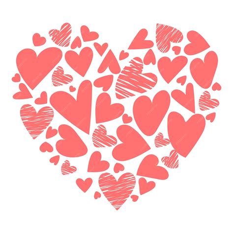Premium Vector | Heart shaped illustration of small hearts illustration