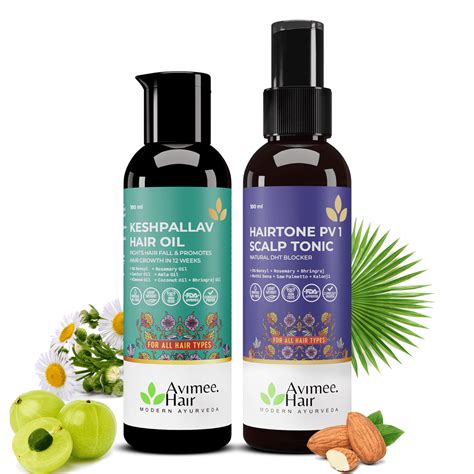 Avimee Herbal Keshpallav Hair Oil & Hairtone Pv 1 Scalp Spray Combo Pack