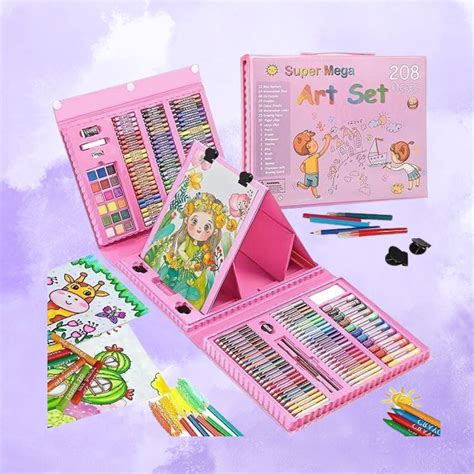 Suitcase Coloring Set for Kids (208 Pieces) | Art Set for Kids | Drawi ...