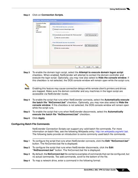 SonicWALL NetExtender Settings - Save Connection Profile Guide