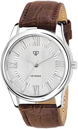 Walrus Veteran Silver DIAL Analog Men Watch, Brown, Medium (WWM-VTRN ...
