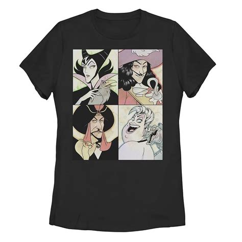 Disney's Villains Anime Watercolor Panels Juniors' Tee