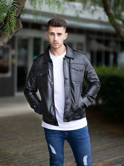 Black Slim Fit Leather jacket For Men | Stylish Outfit for Winters