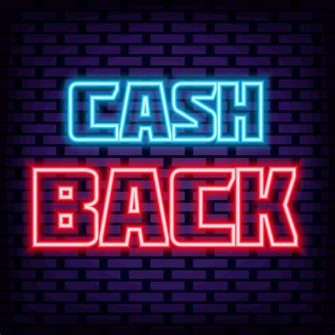 Cash Back Leuchtreklame Neonschrift Neontext | Premium Vektor