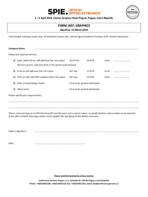 Fillable Online form jk07: graphics - SPIE Fax Email Print - pdfFiller