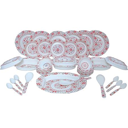 Range Premium Melamine Designer Dinner Set Multicolor(Kashmiri Art) in ...