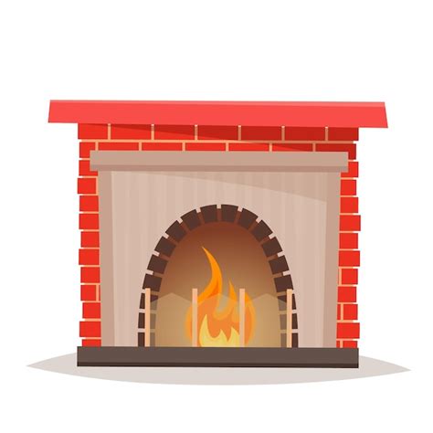 House fireplace flat style vector illustration | Premium Vector