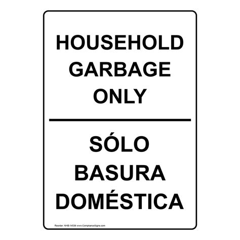Image result for Household Garbage Sign