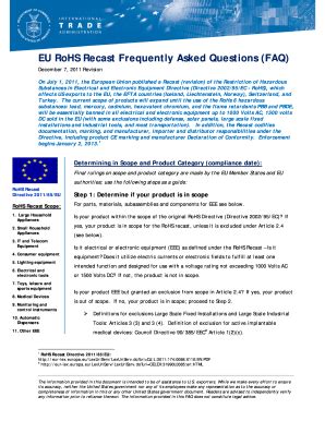 Fillable Online trade Frequently Asked Questions about E.U. RoHS Recast ...