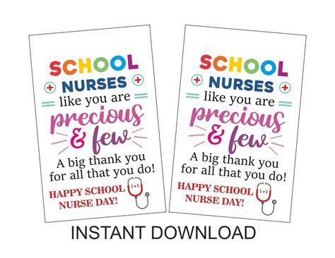 School nurse gift tags printable school nurse day tags school nurse ...