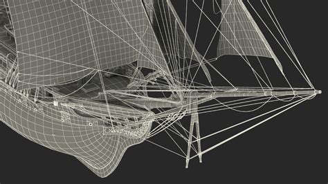 3D USS Constitution Heavy Frigate Raised Sails model | 3D Molier ...