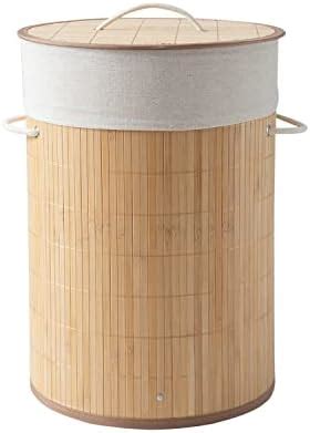 HomeStorie® Eco-Friendly Foldable Bamboo Laundry Basket Hamper with Lid ...