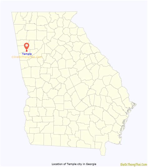 Map of Temple city, Georgia - Thong Thai Real