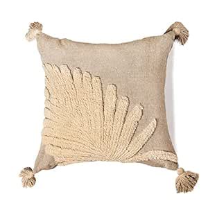 Buy SASHAA WORLD Cotton Cushion Cover | Grey & Beige Tufted Decorative ...
