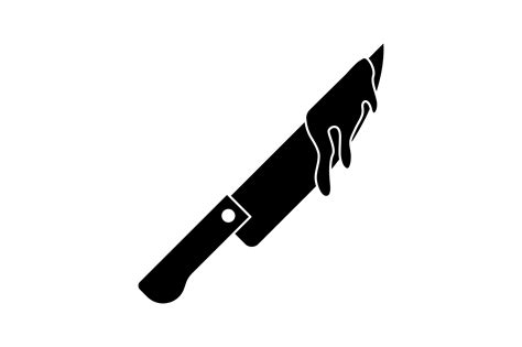 Halloween Icon Black Bloody Knife Graphic by outputs.studio · Creative ...