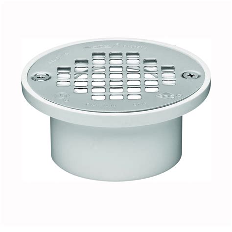 43583 Floor Drain, 4 x 3 in, White, 5-1/4 in OD,