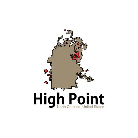 High Point City North Carolina Map Geometric Logo 24318293 Vector Art ...
