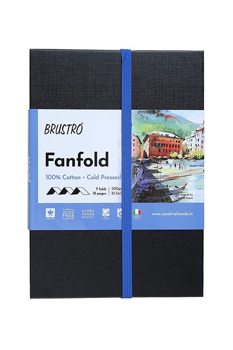 Brustro Artists Fanfold Watercolour Book 100% Cotton Mouldmade, 300 GSM ...