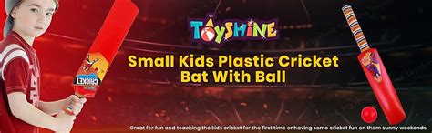 Toyshine Bat and Ball Junior Cricket Combo Size 2 Indoor Outdoor Sports ...
