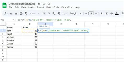 Google Sheets IF ELSE - GeeksforGeeks