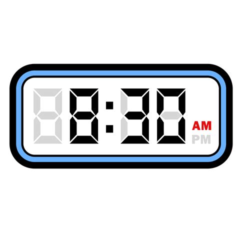 Digital Clock Time at 8.30 AM, Digital Clock 12 Hour Format 32048500 PNG