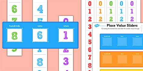 Hundreds, Tens and Ones Place Value Sliders